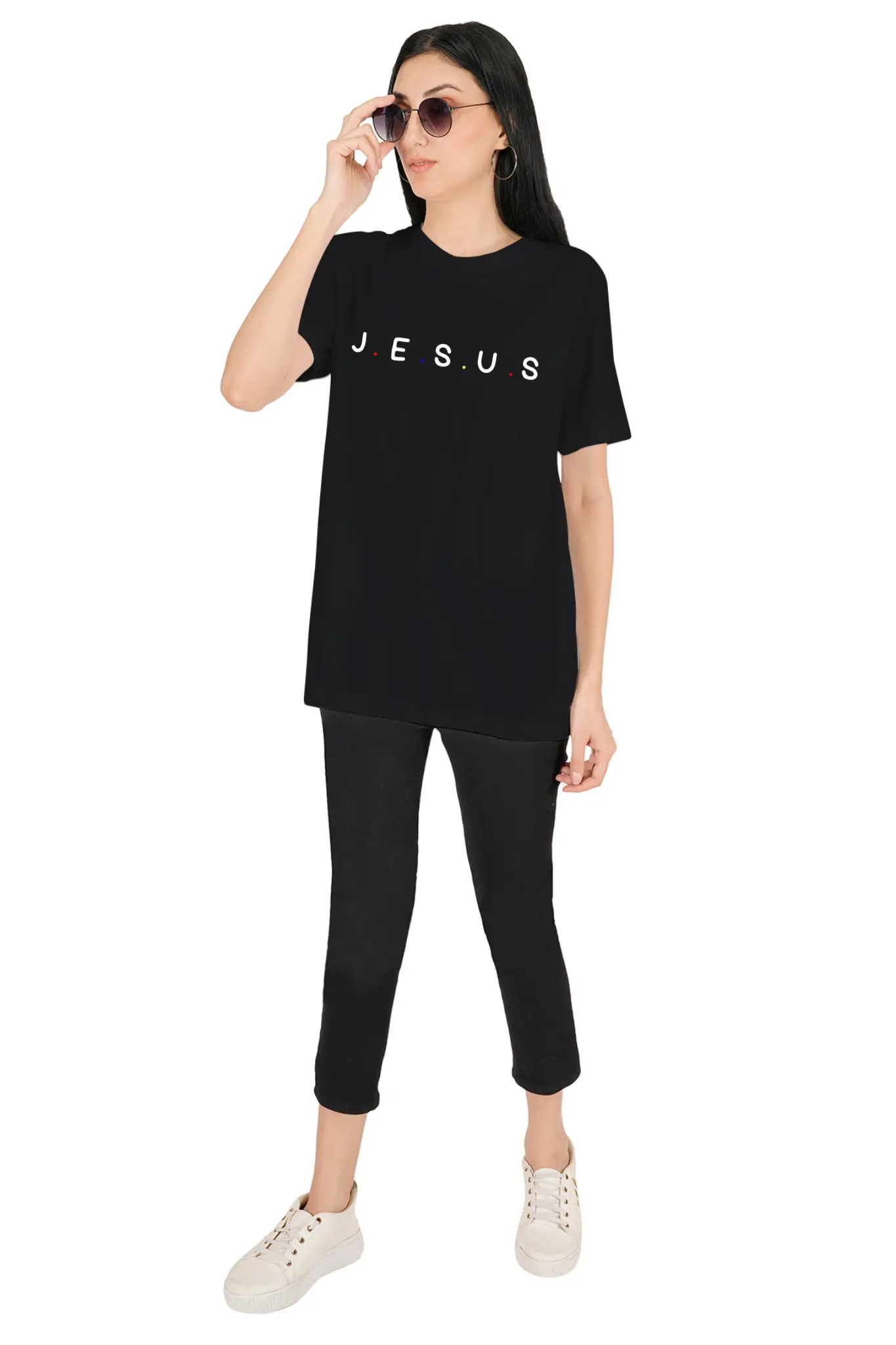 Jesus Women FreeSized Tshirt Black - Image 4