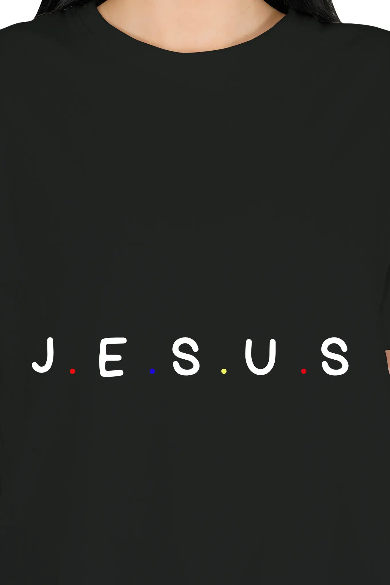 Jesus Women FreeSized Tshirt Black - Image 3