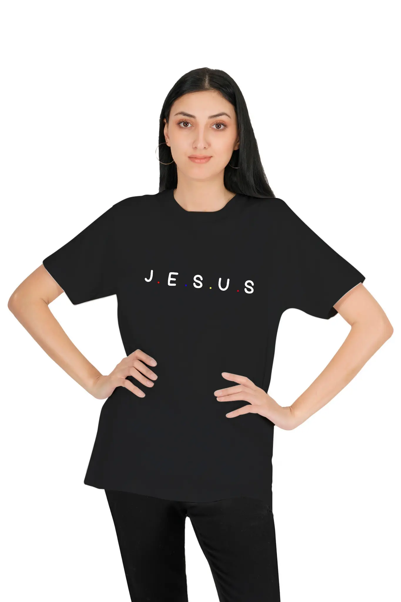 Jesus Women FreeSized Tshirt Black