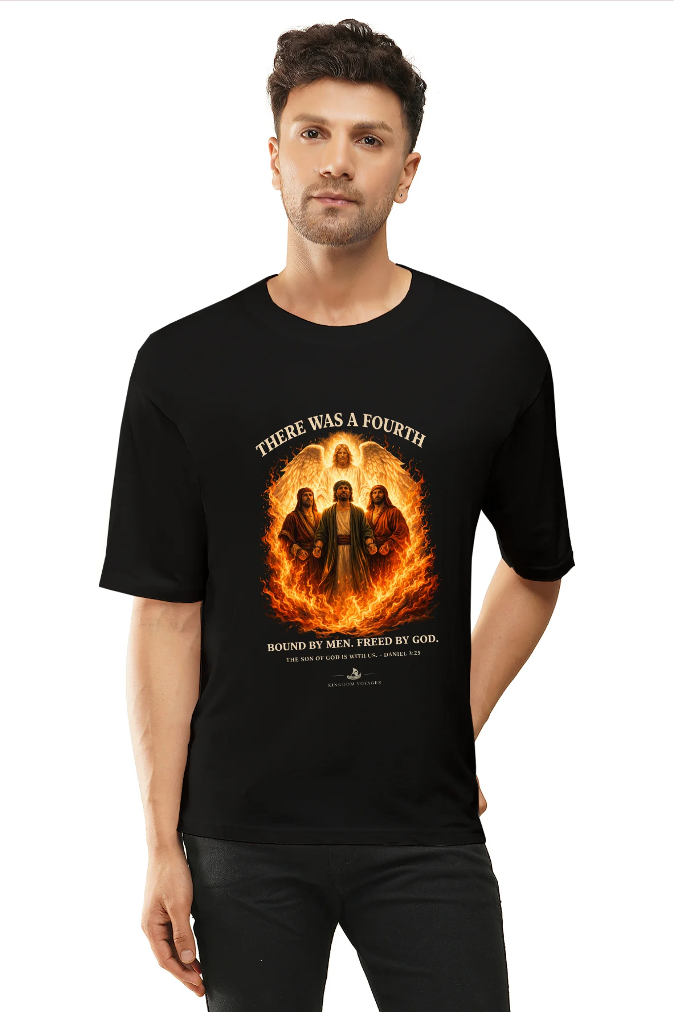 Freed by God Dropped Shoulder Tshirt Black