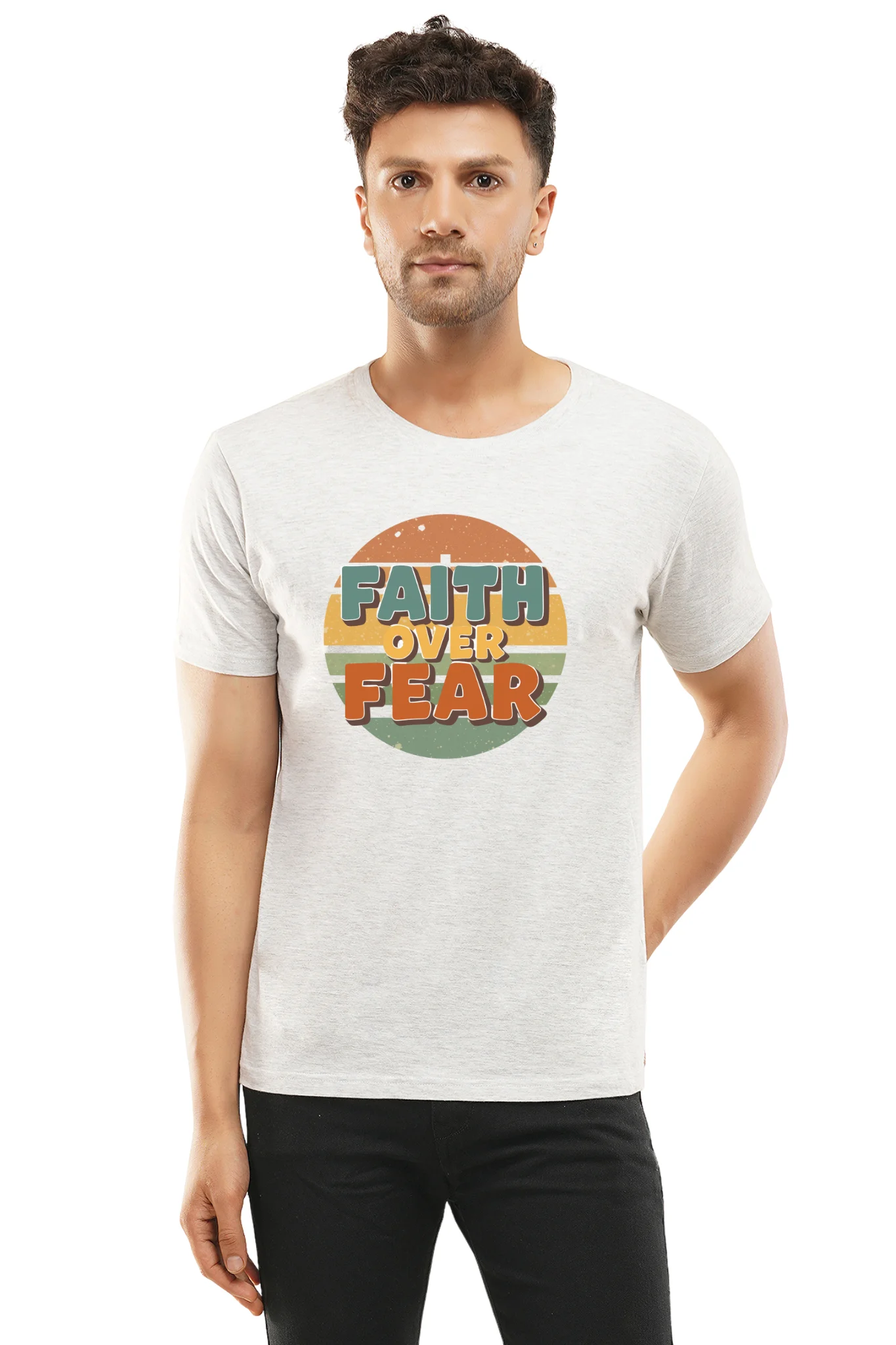 Faith Over Fear Tshirt White HTR