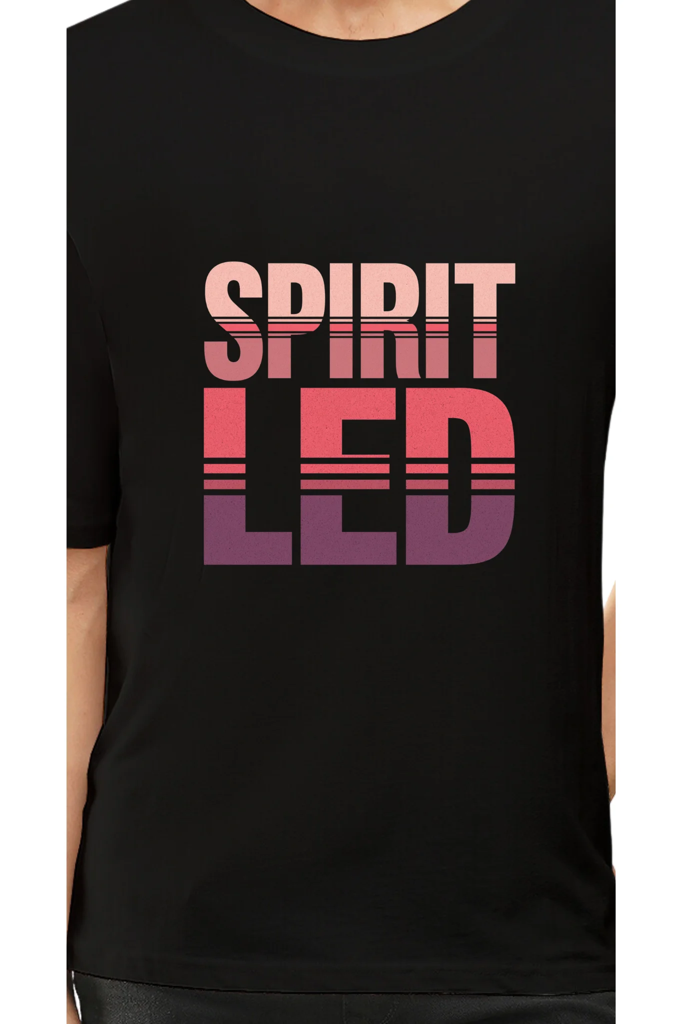 Spirit Led Dropped Shoulder Tshirt Black - Image 2