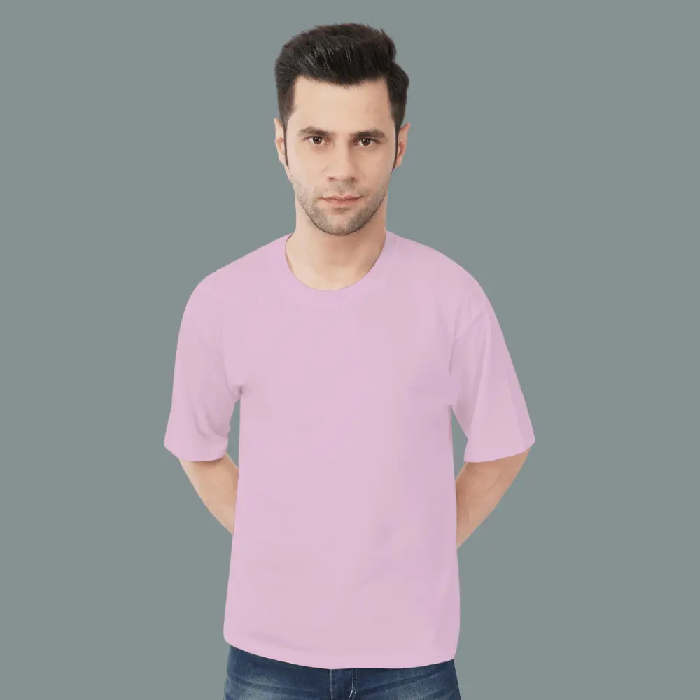 Lilac Dropped Shoulder Tshirt  Solid Men - Image 4